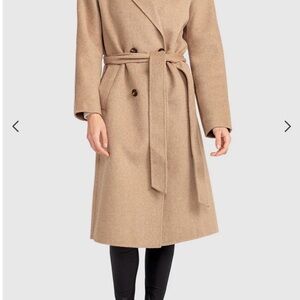 Elegant Tan Pea Coat for Women